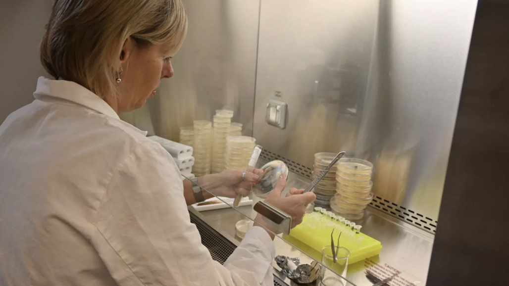 kvinna i laboratorium