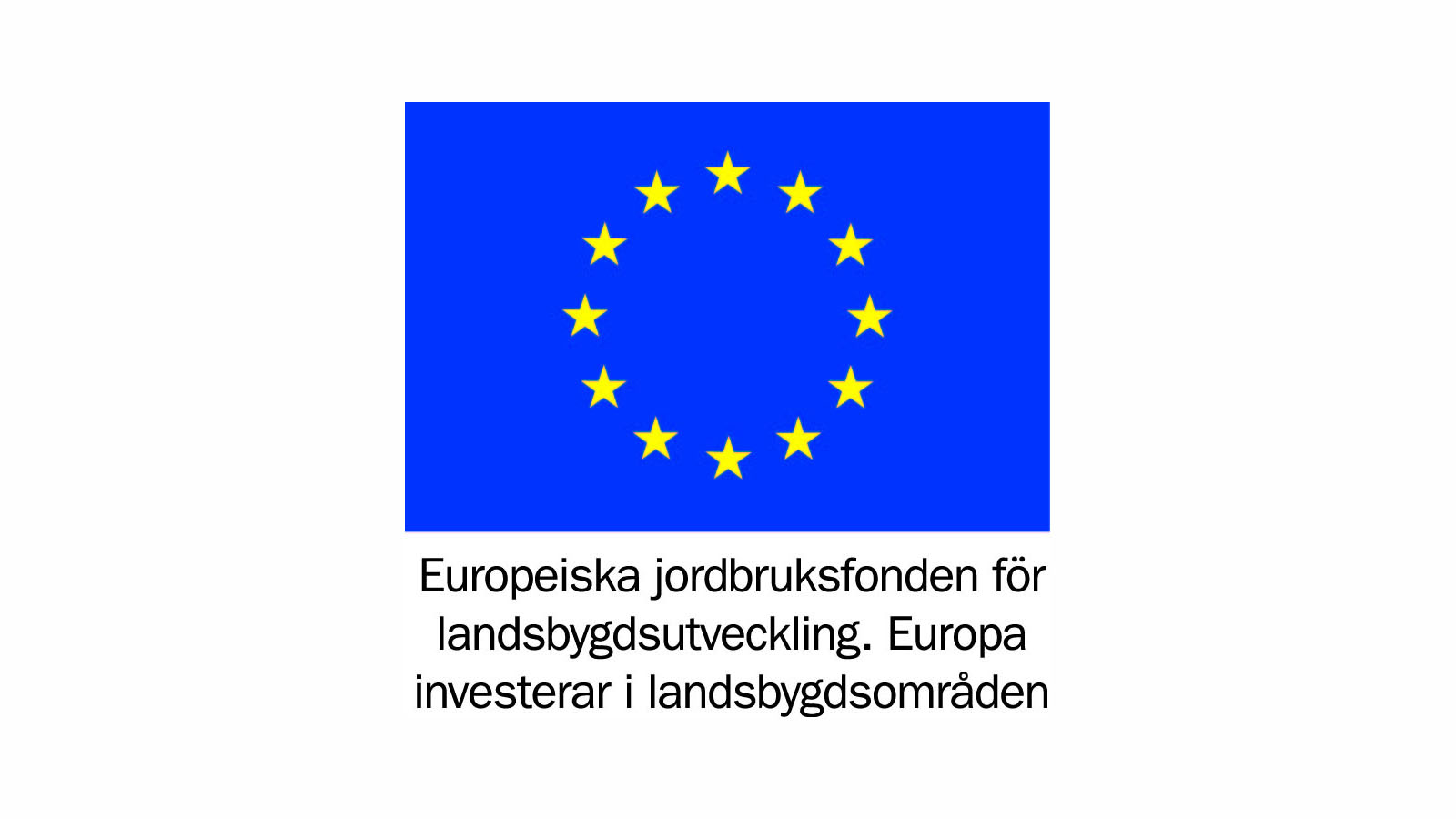 Logotyp för Europeiska jordbruksfonden för landsbygdsutveckling. Europa investerar i landsbygdsområden.