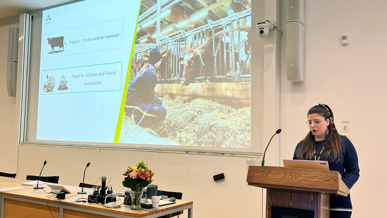 Melania Angellotti försvarar sin doktorsavhandling. 