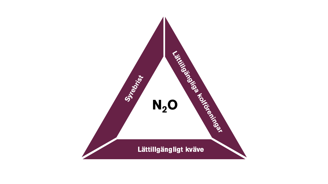 Sida 1: syrebrist, sida 2: lättillgängliga kolföreningar, sida 3: lättillgängligt kväve