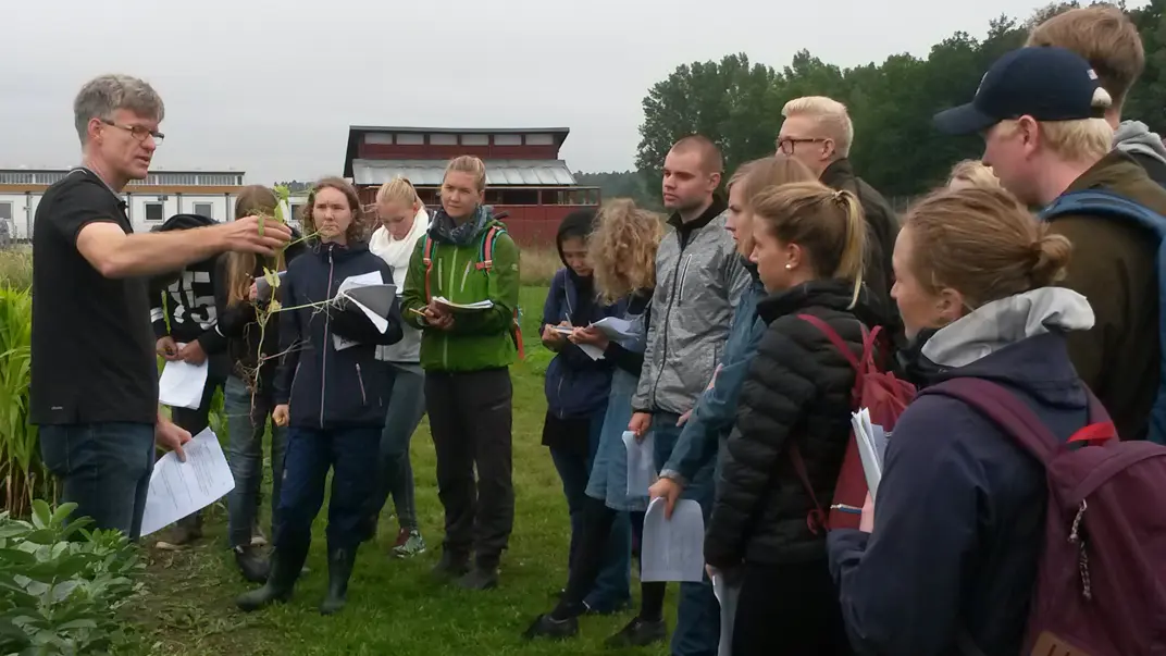 Lecture in field.