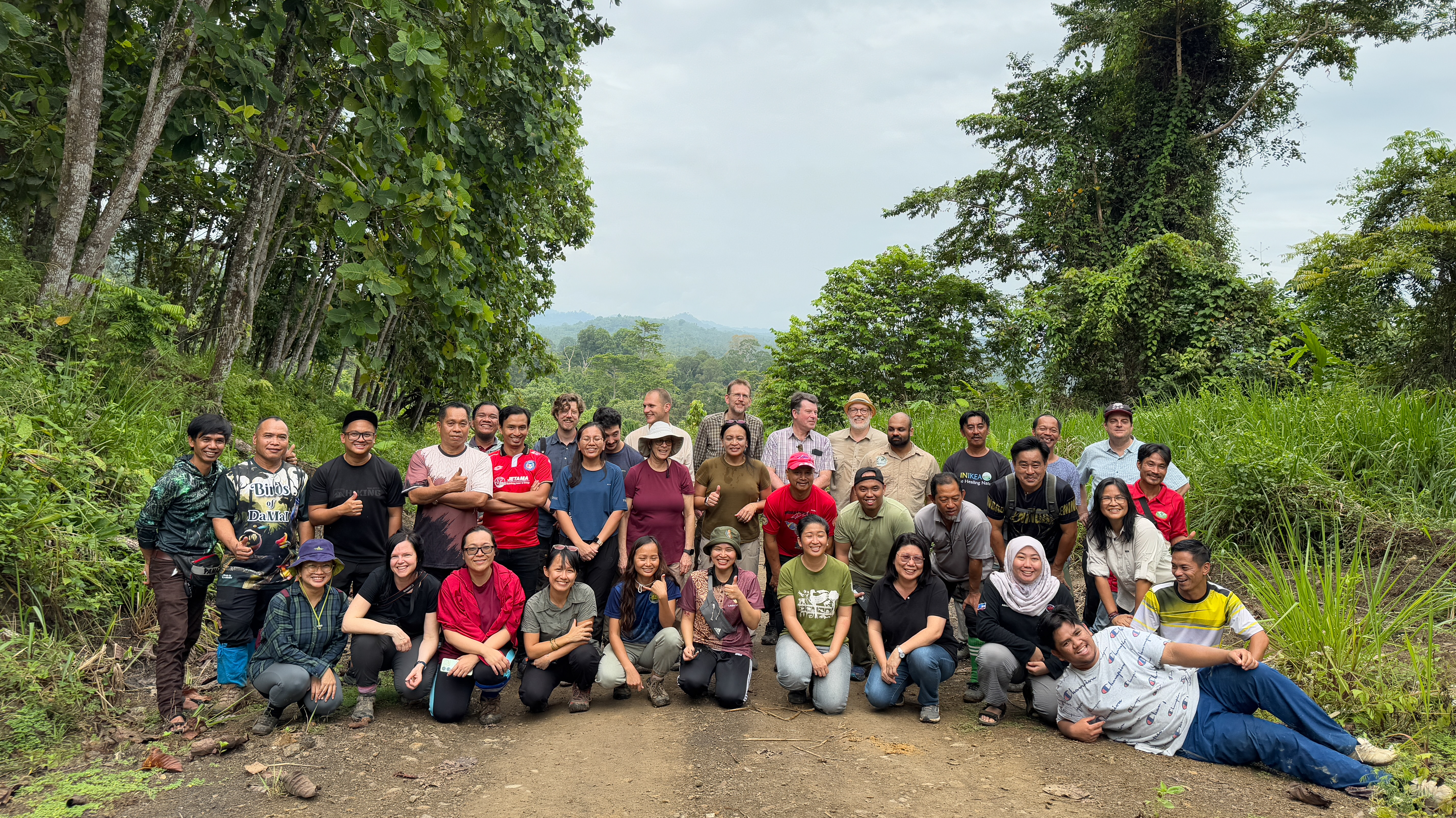 Group picture in forest.