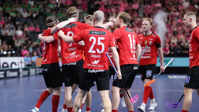 Foto på ett innebandylag.