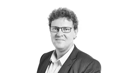 Stefan Gunnarsson, grayscale portrait photo.