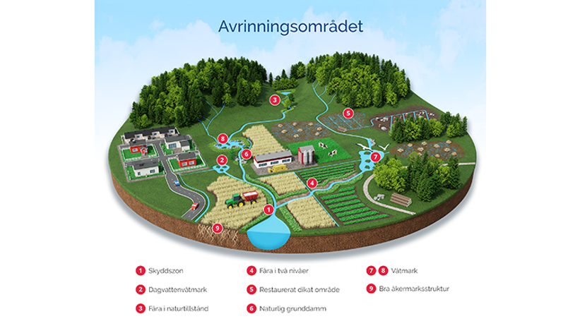 Illustration över ett avrinningsområde