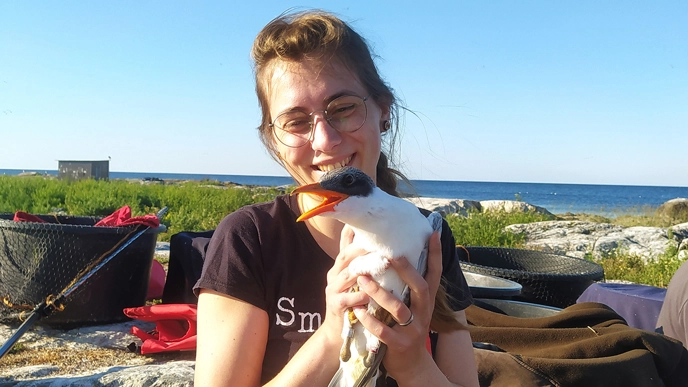 Women and bird.