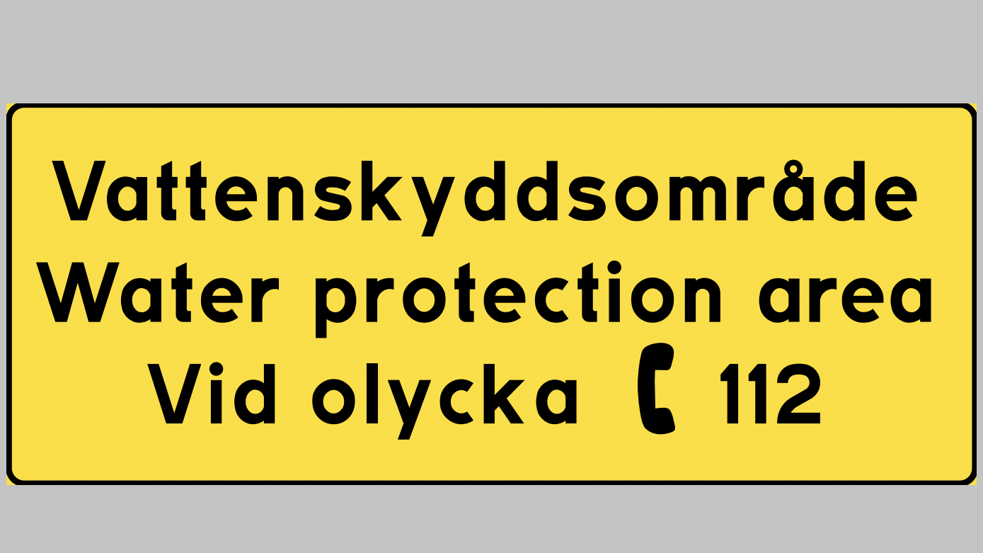 Skylt för vattenskyddsområde