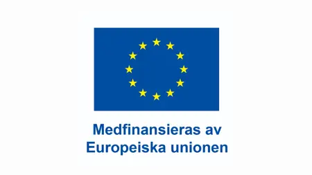 EU-logotyp. Medfinansierad av europeiska unionen. Färgbild.