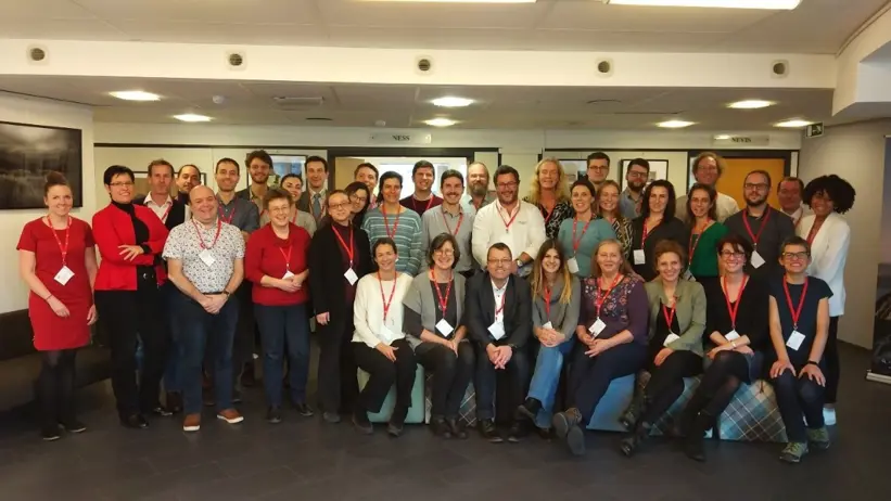 Gruppbild på aktörer involverade i europeiskt projekt kallat SHERPA