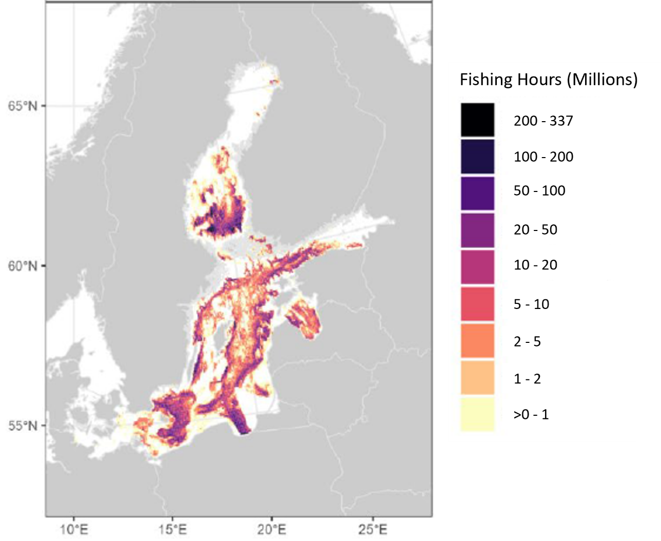 Karta över kustområde 