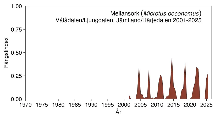 Diagram över antalet fångade mellansorkar.