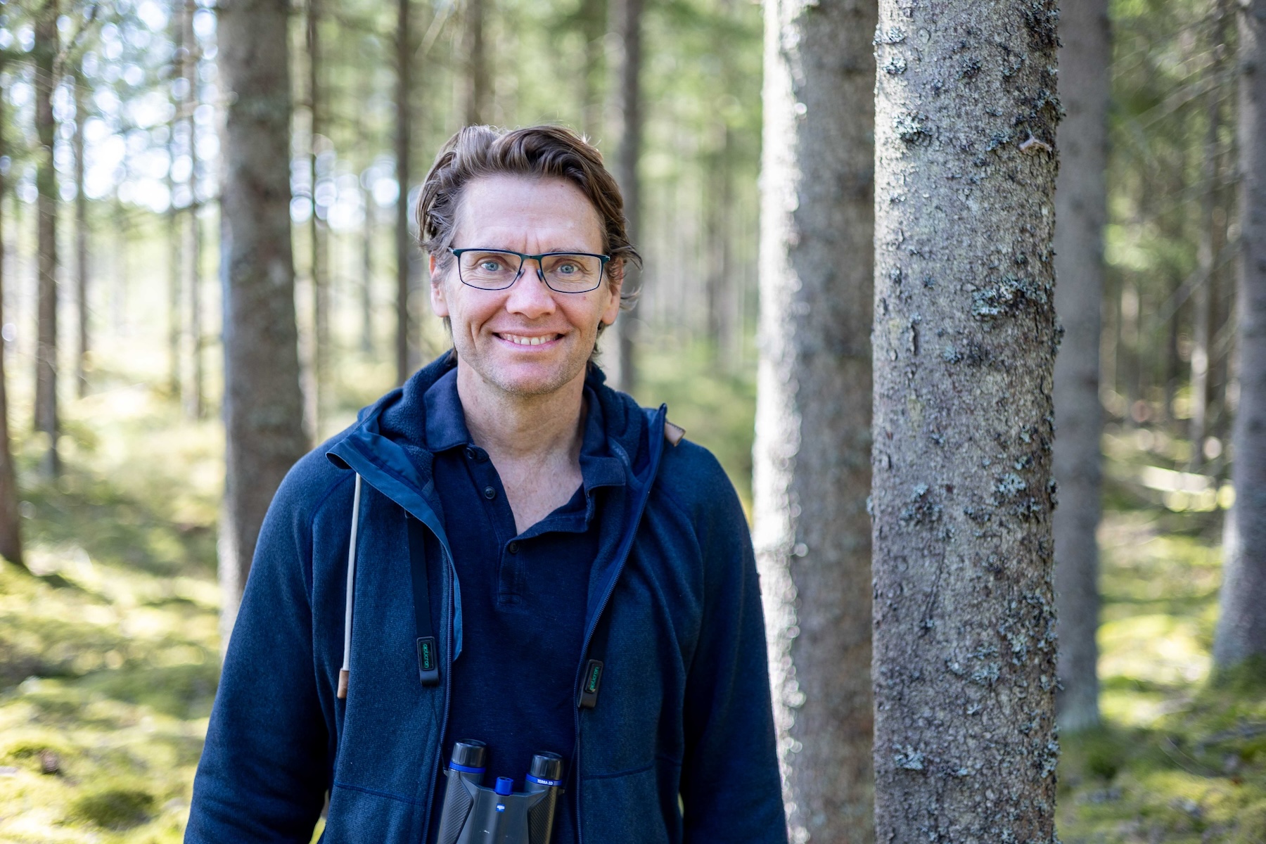 Man standing in the forest