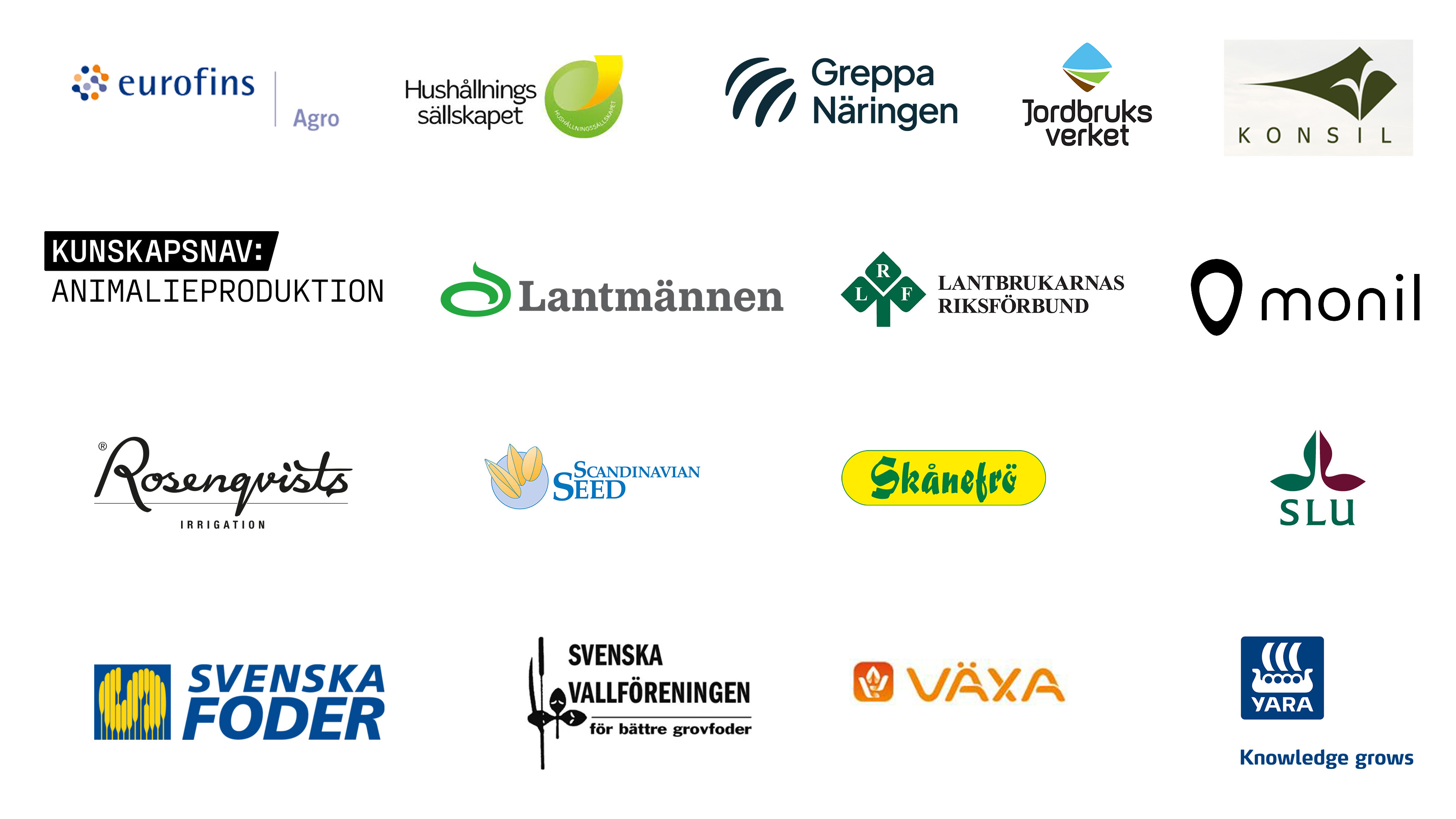 Collage med alla utställare logotyper i bokstavsordning.