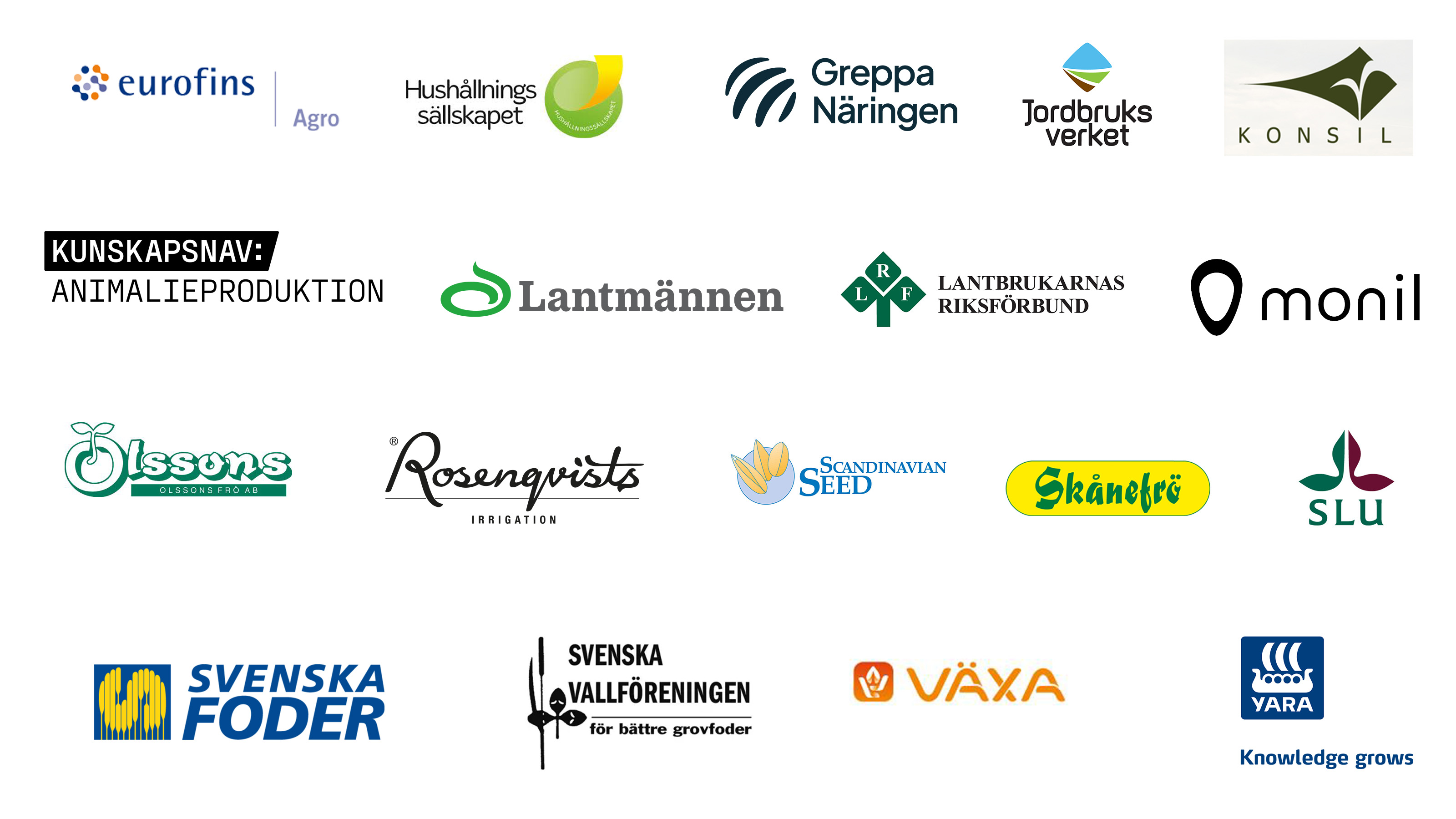 Collage med alla utställare logotyper i bokstavsordning.