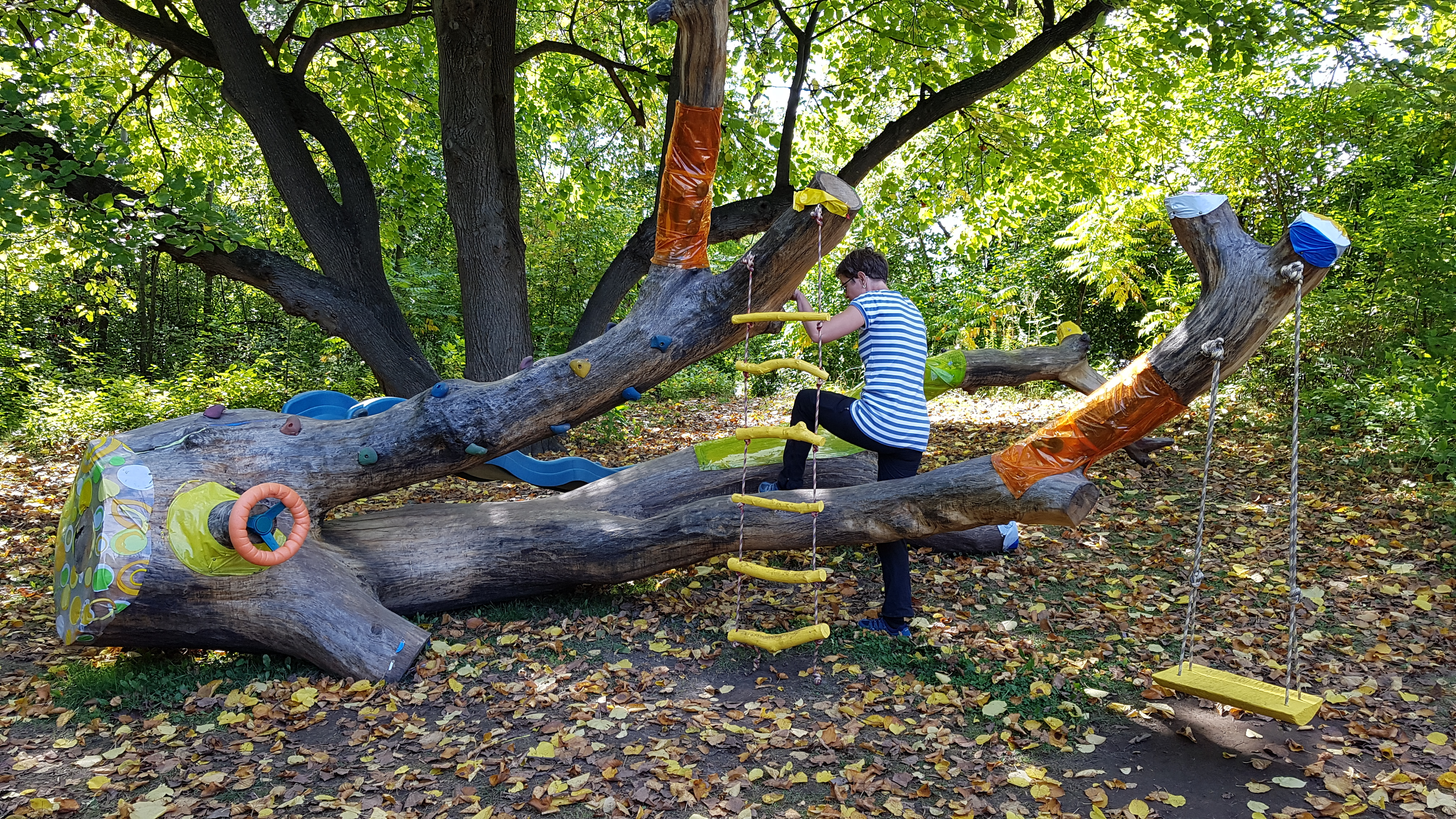 Ett målat liggande träd