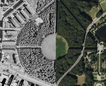 Två kartbilder, en äldre och en ny
