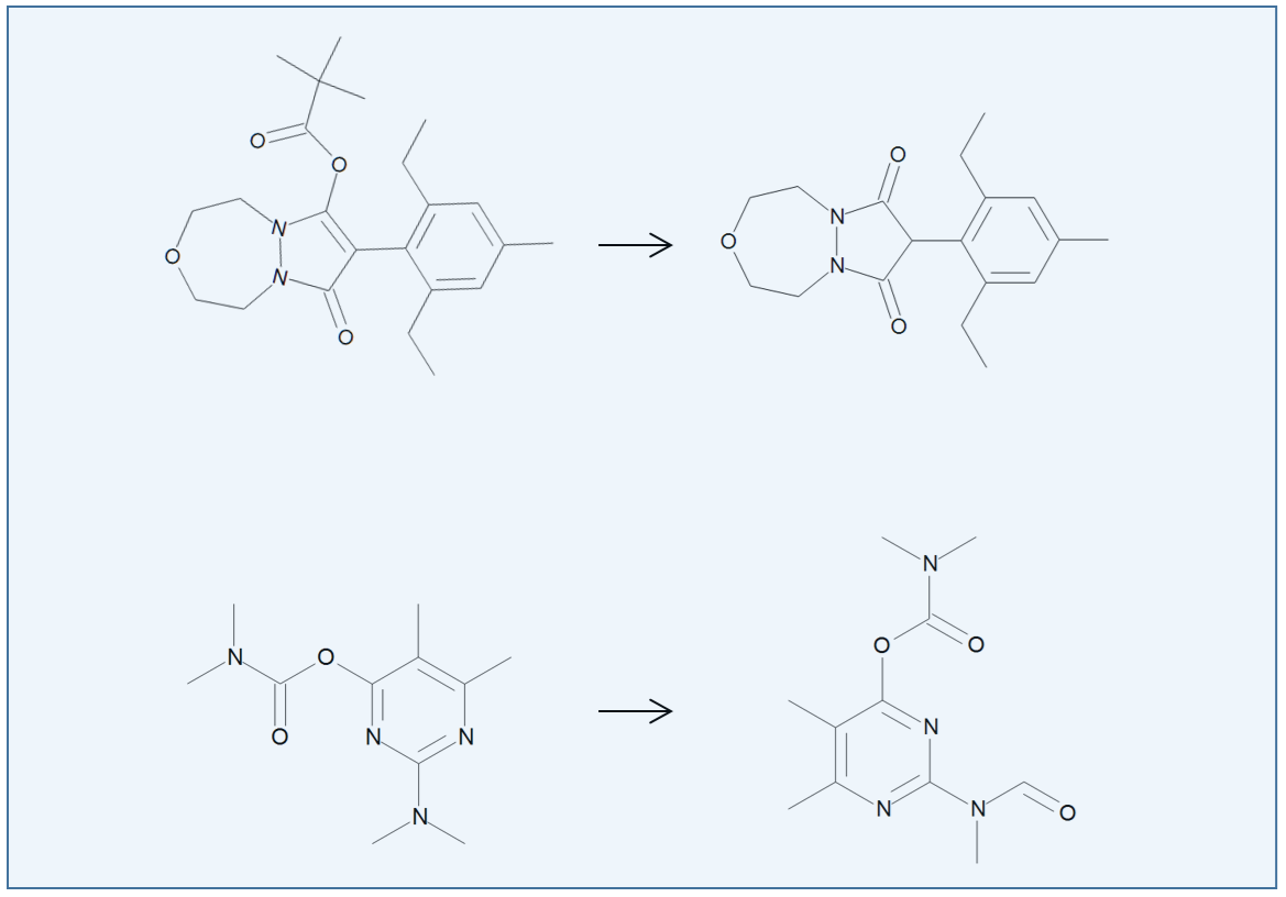 Structural formula of some metabolites