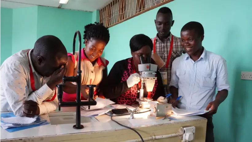 Photo of tick morphology training.