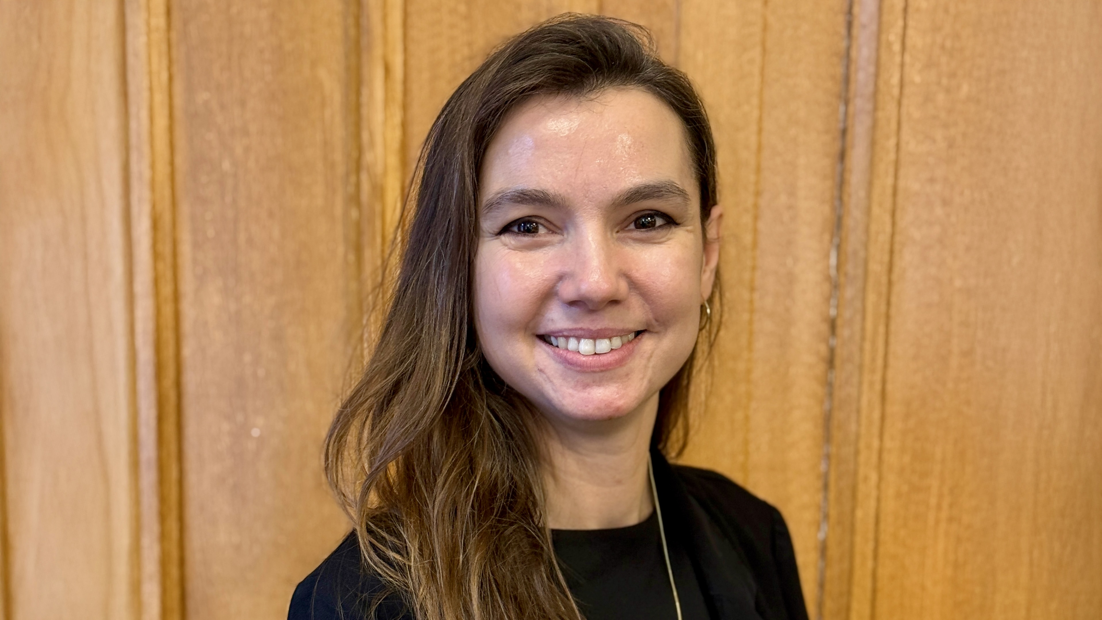 Young woman with long dark hair