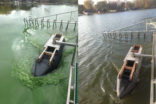 Before and after treatment with Aluminium addition. Photos: Brian Huser, SLU.