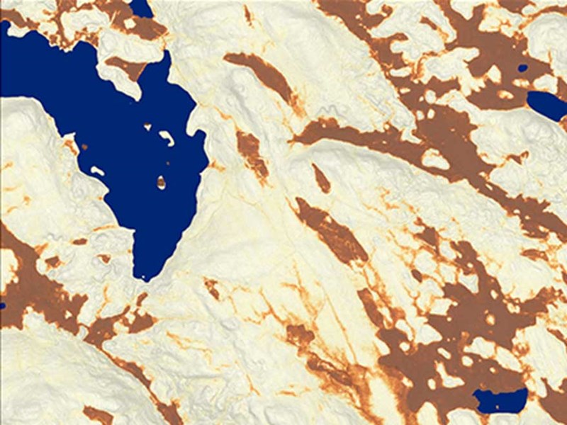 Utsnitt torvkarta. Illustration.