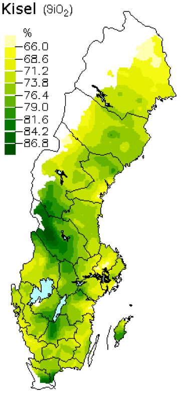 En Sverigekarta med markeringar i olika färger, illustration.