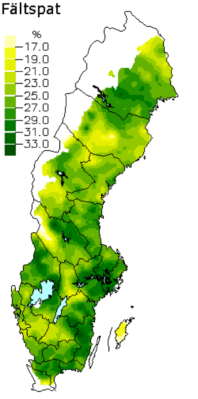 En Sverigekarta med markeringar i olika färger, illustration.