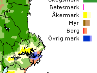En Sverigekarta med markeringar i olika färger, illustration.
