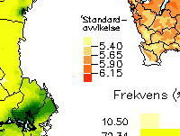 En Sverigekarta med markeringar i olika färger, illustration.