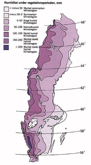 En Sverigekarta med markeringar i olika färger, illustration.