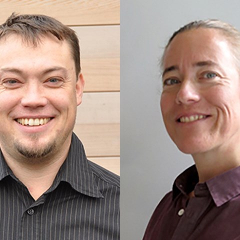 Örjan Berglund och Sabine Jordan. Porträttfoton.