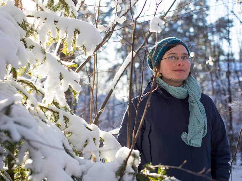 Picture of Marie Spohn in winter landscape.