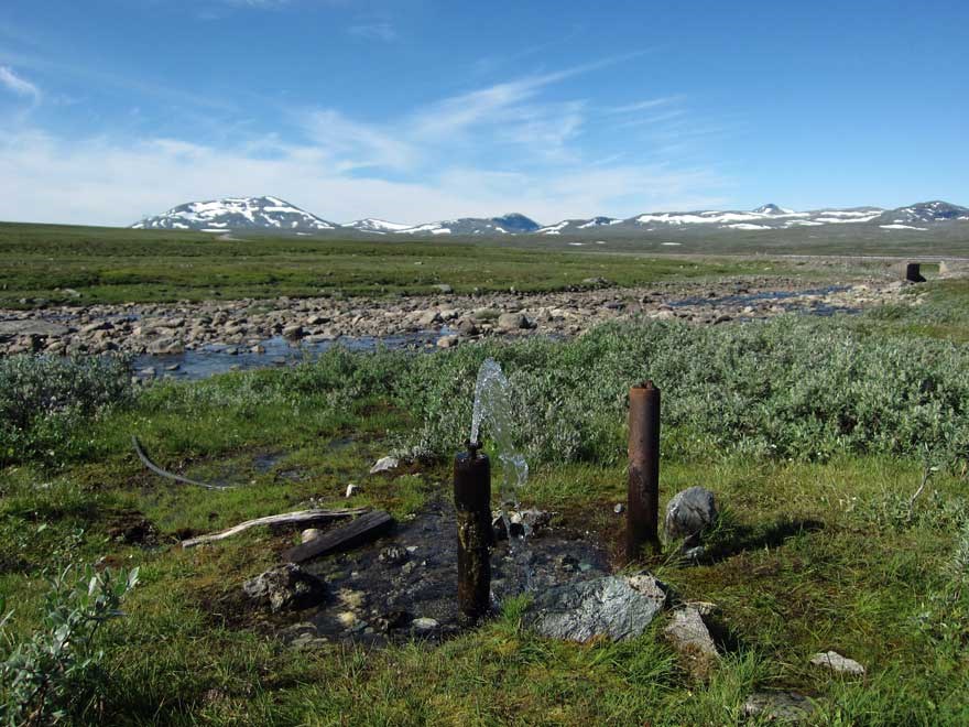 Ground water well in Stekenjokk, Sweden. Photo.