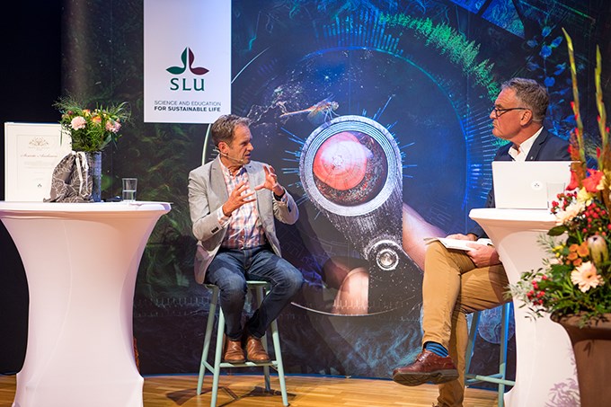 Svante Axelsson answers questions after his speach
