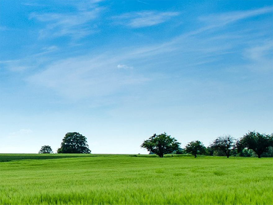 Landsbygd, åkermark, moln