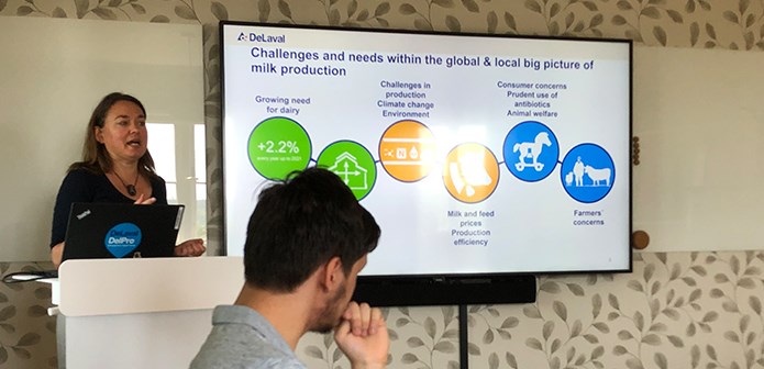 Ilka Klaas, projekthandledare från DeLaval, pratar om hållbar mjölkproduktion och vilken forskning som behövs.