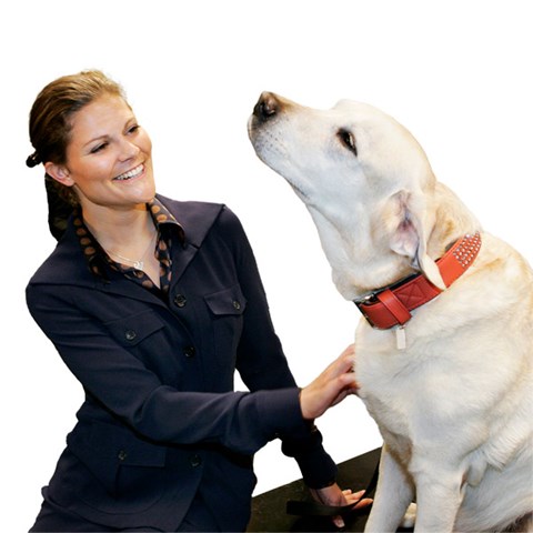 The Crown Princess Victoria with a dog