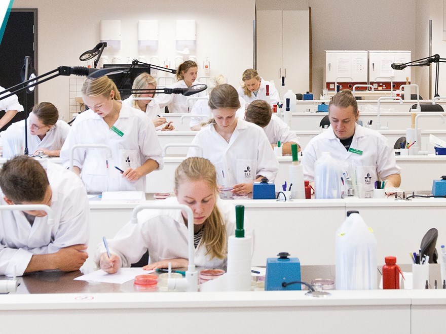 Studenter i ett laboratorie