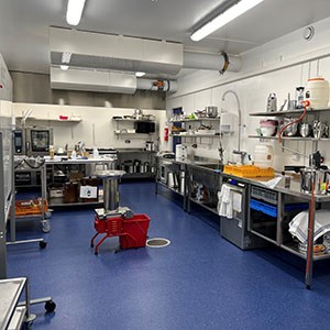 Section from the SLU Food Lab, a food kitchen with equipment