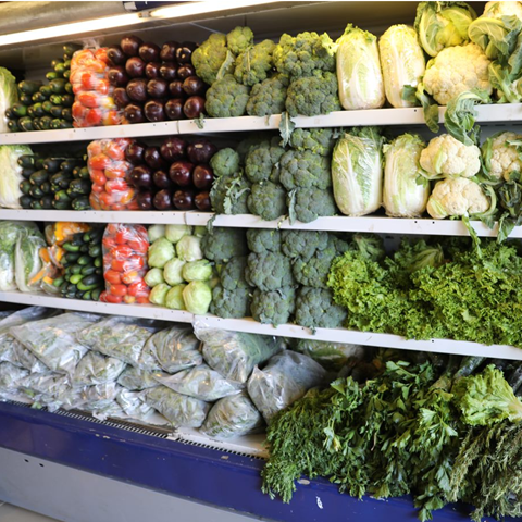 Fresh vegetables in a shop