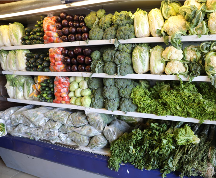 Fresh vegetables in a shop