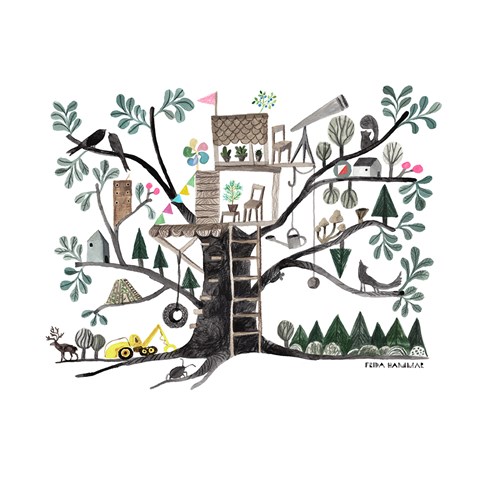 Ett klätterträd. Illustration av Frida Hammar