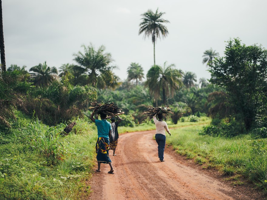 Women along road in Africa.