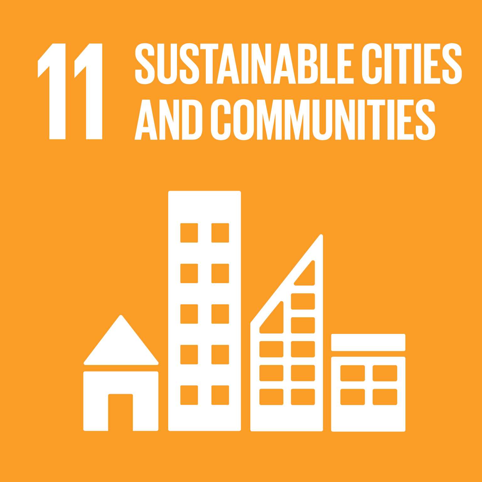 Sustainable cities and communities, goal 11 icon.