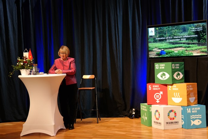 Woman giving speech