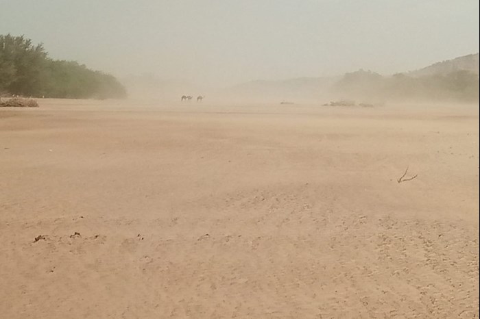 Dry river bank