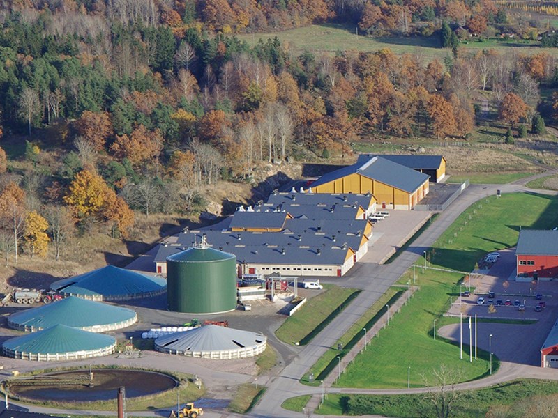 Biogas facility adjacent to the Swedish livestock research center, SLU. photo
