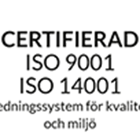 ISO 9001 och 14001 logotype. RISE. foto