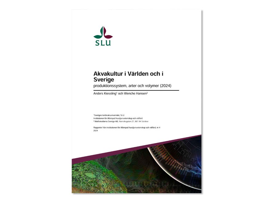 Front page of a report on aquaculture. Photo.