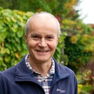 Portrait photo of a man outdoors. Photo.